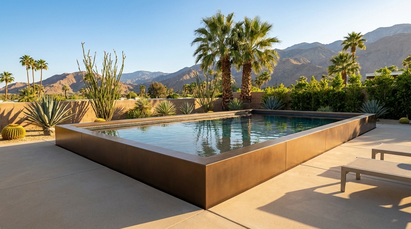 20 x 24 Canyon Bronze Titanium Stone Architectural Pool