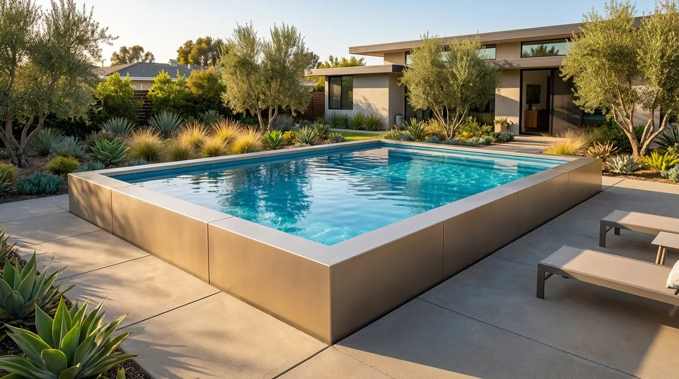 20 x 24 Champagne Mist Blue Topaz Architectural Pool