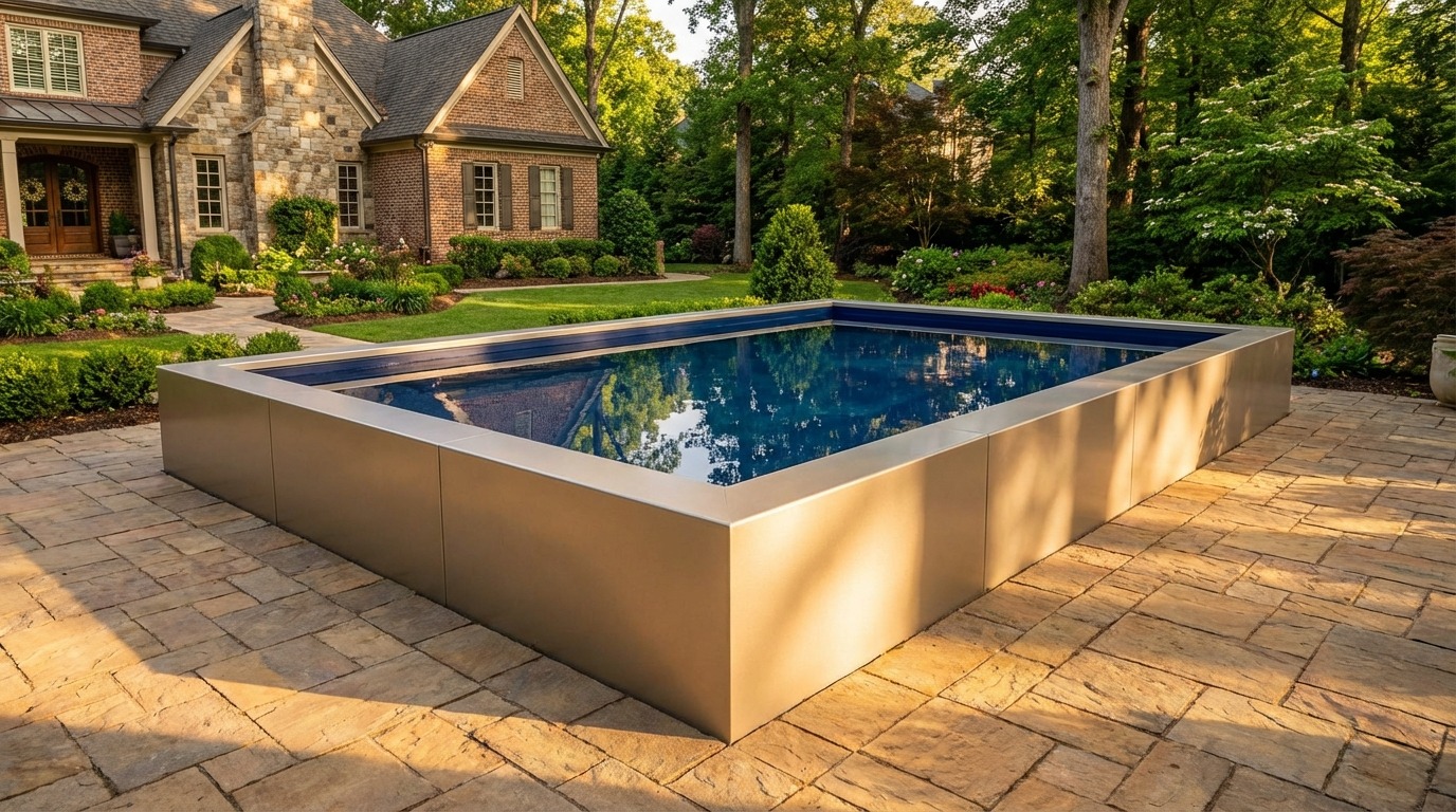 20 x 24 Champagne Mist Deep Sea Blue Architectural Pool