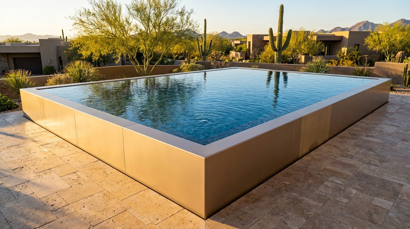 20 x 24 Champagne Mist Titanium Stone Architectural Pool