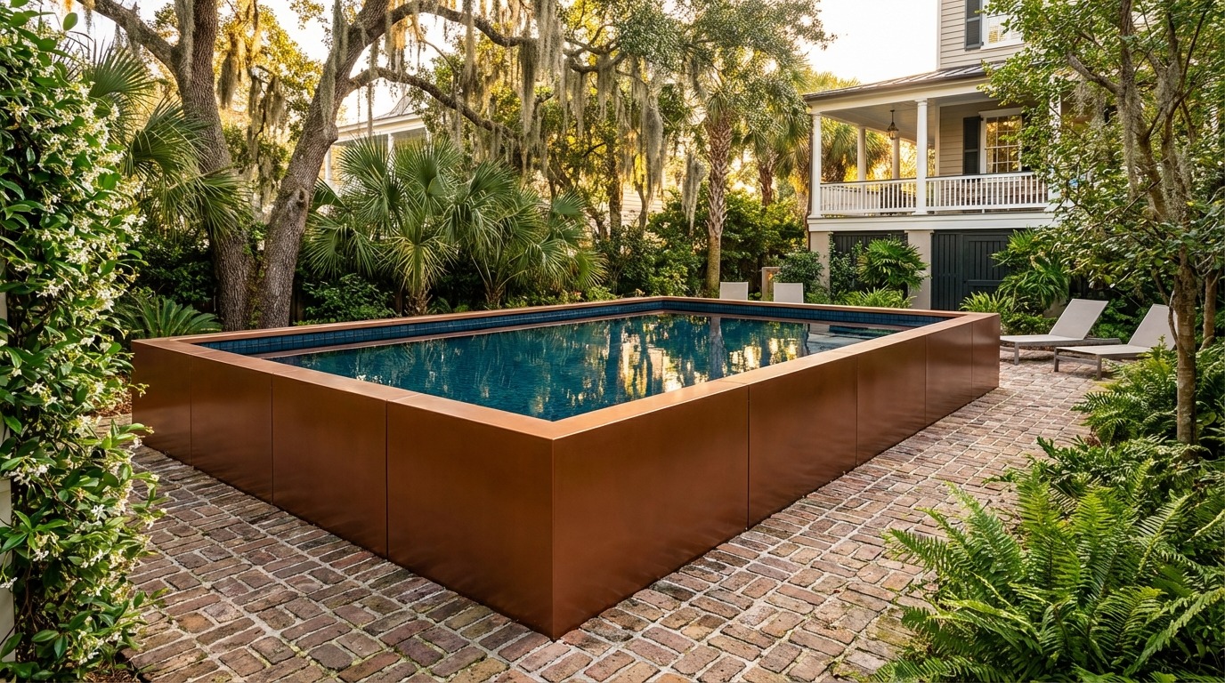 20 x 24 Espresso Copper Black Sapphire Architectural Pool