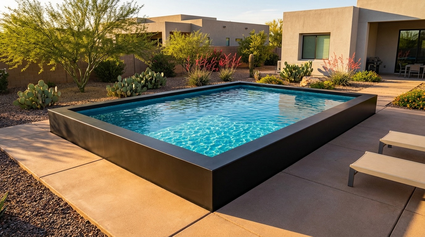 20 x 24 Midnight Black Blue Topaz Architectural Pool