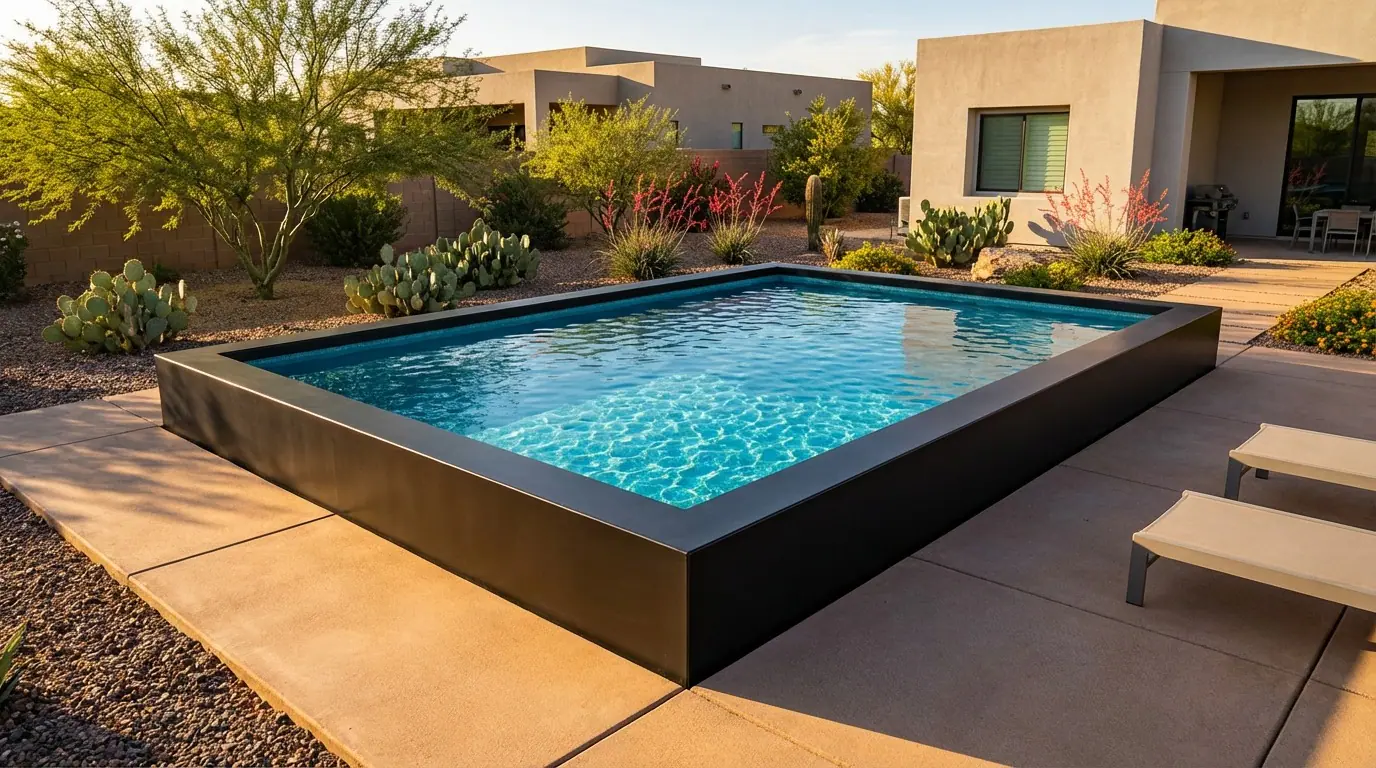 20 x 24 Midnight Black Blue Topaz Architectural Pool