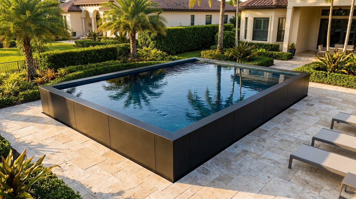 20 x 24 Midnight Black Black Sapphire Architectural Pool