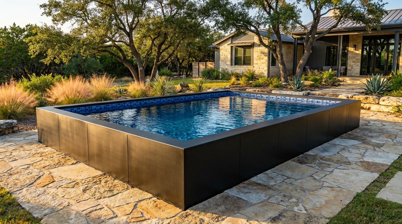 20 x 24 Midnight Black Mystic Blue Architectural Pool