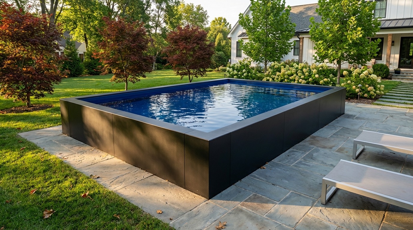 20 x 24 Midnight Black Deep Sea Blue Architectural Pool