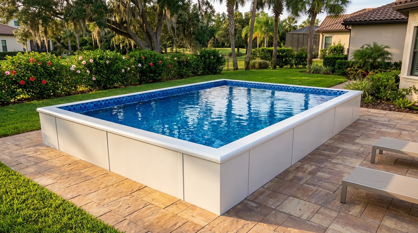 20 x 24 Alpine White Mystic Blue Architectural Pool