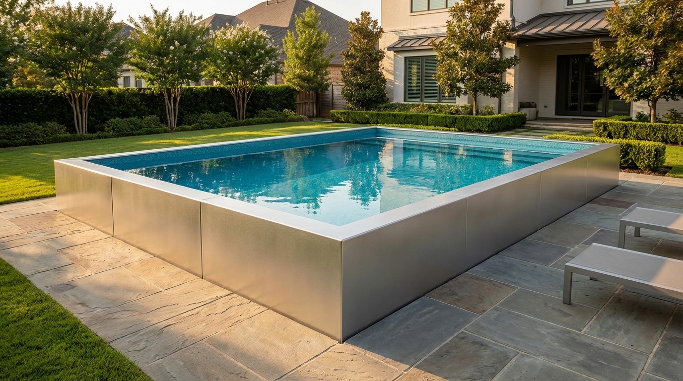 20 x 24 Platinum Silver Blue Topaz Architectural Pool