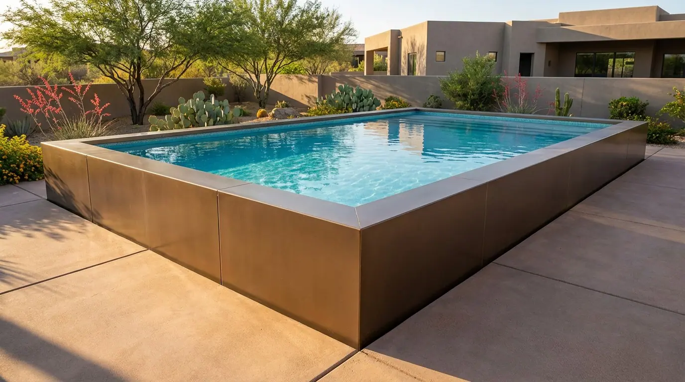 20 x 28 Canyon Bronze Blue Topaz Architectural Pool