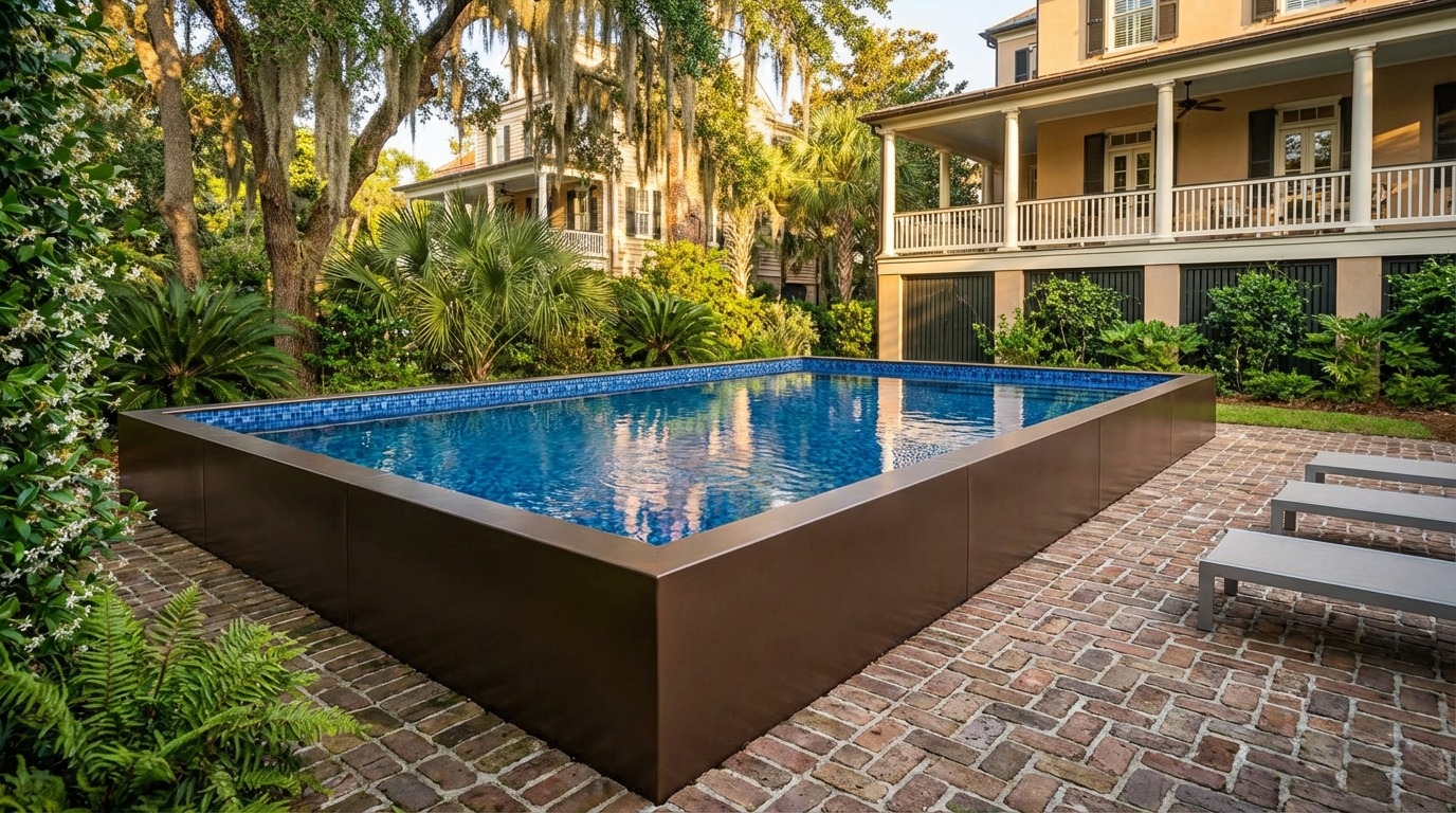 20 x 28 Canyon Bronze Mystic Blue Architectural Pool