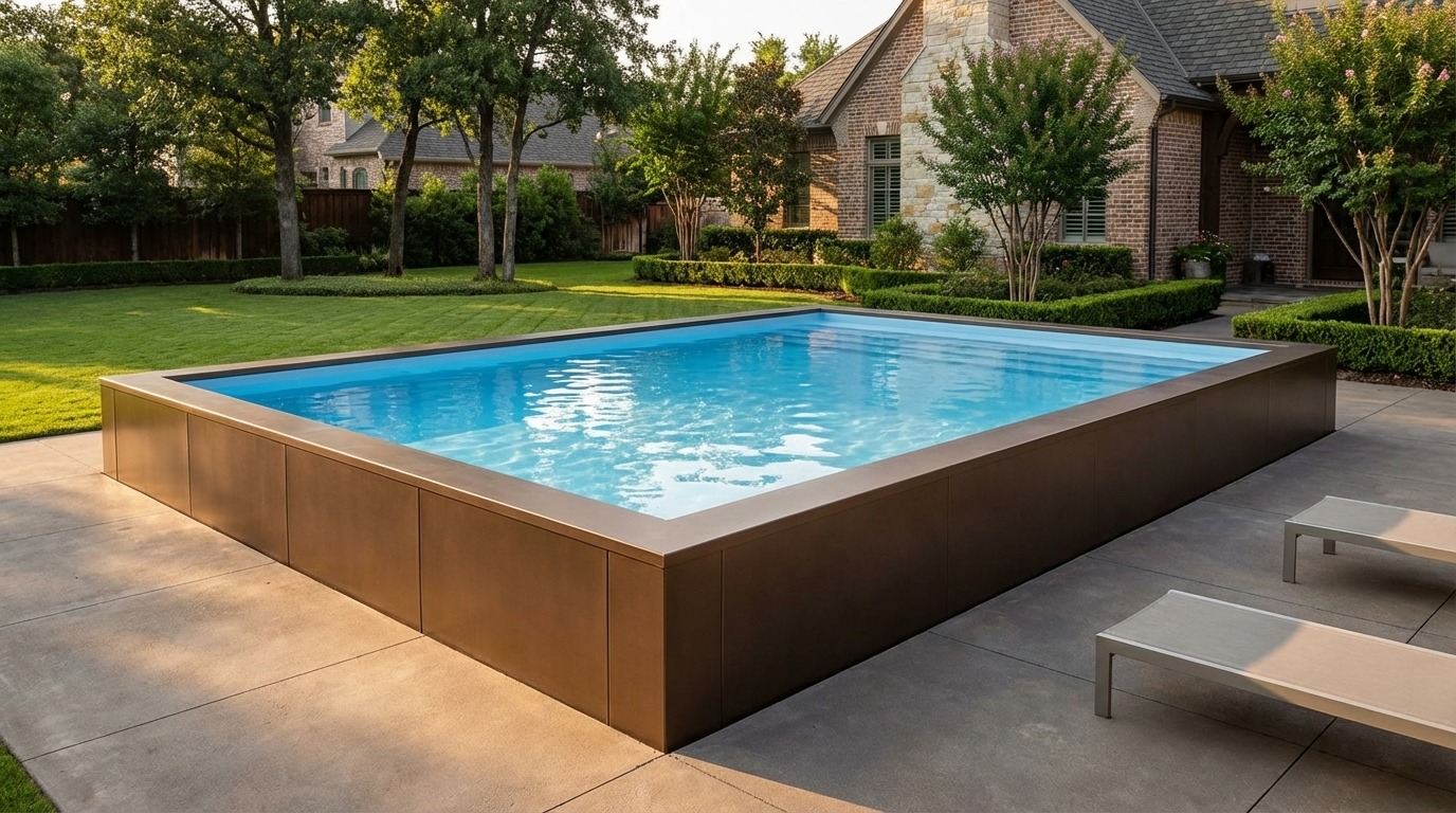20 x 28 Canyon Bronze Aqua Blue Architectural Pool