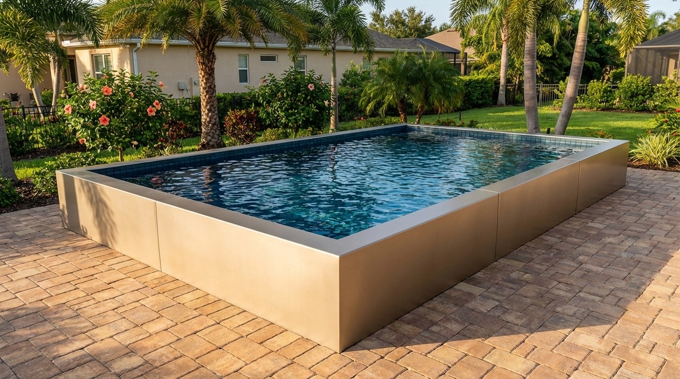 20 x 28 Champagne Mist Black Sapphire Architectural Pool