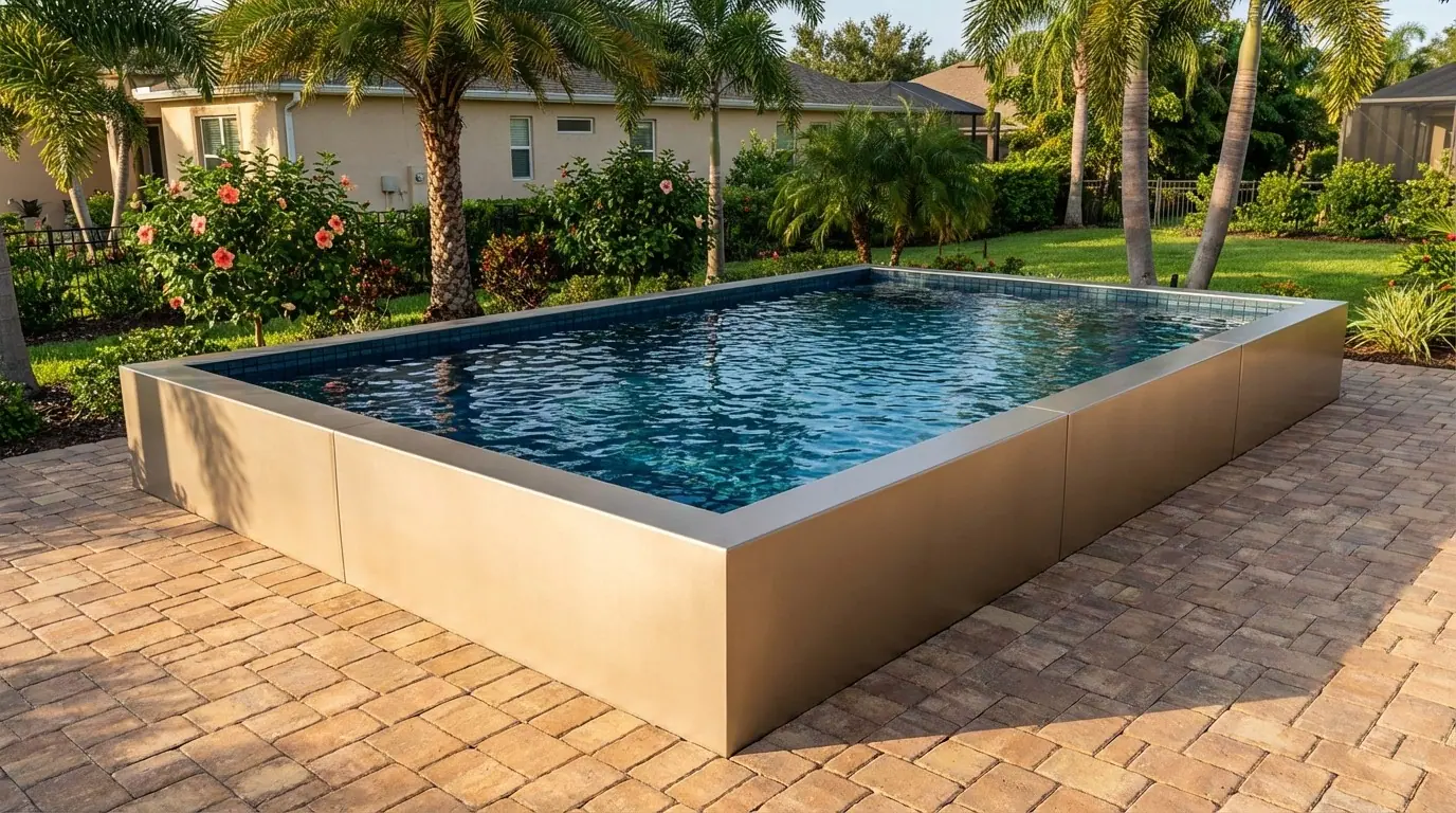 20 x 28 Champagne Mist Black Sapphire Architectural Pool