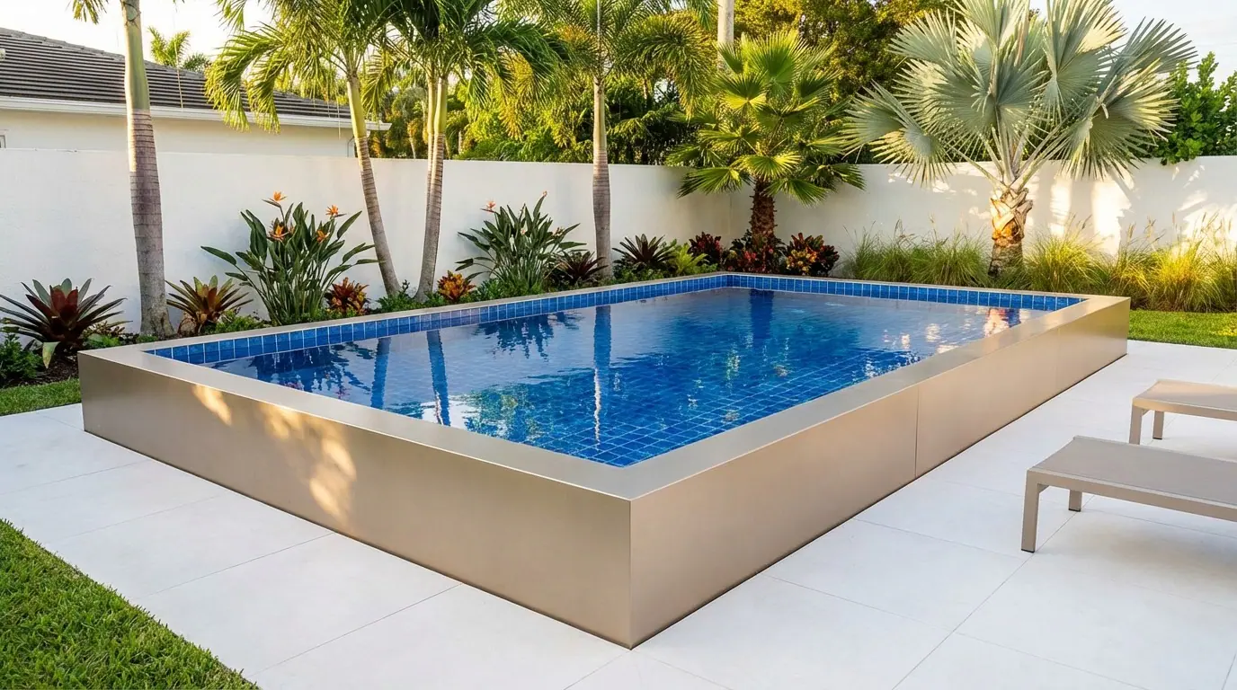 20 x 28 Champagne Mist Blue Matrix Architectural Pool