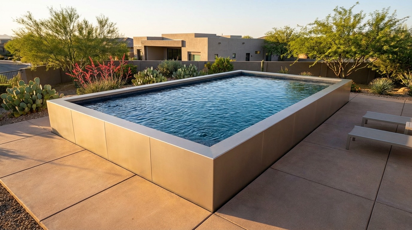 20 x 28 Champagne Mist Titanium Stone Architectural Pool