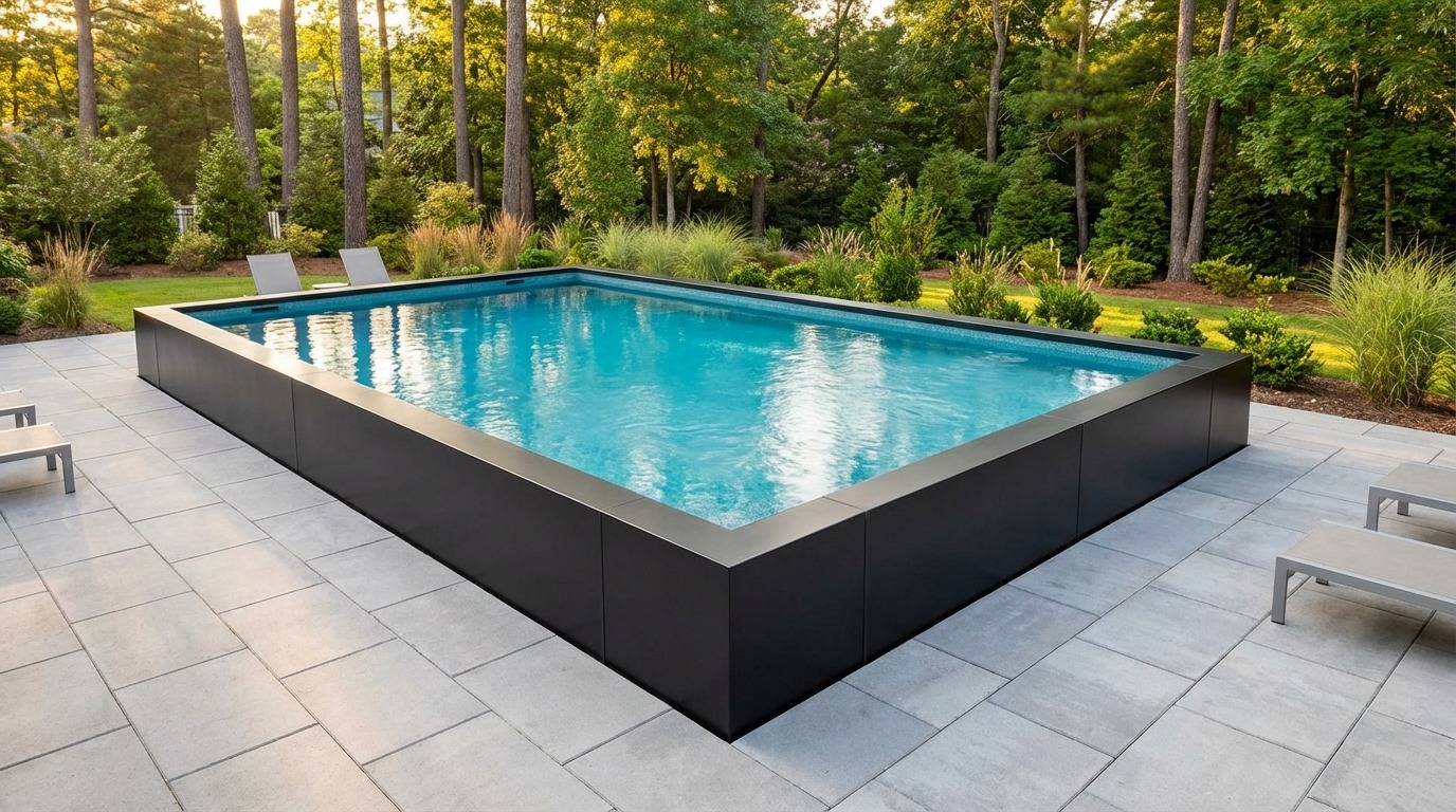 20 x 28 Midnight Black Blue Topaz Architectural Pool