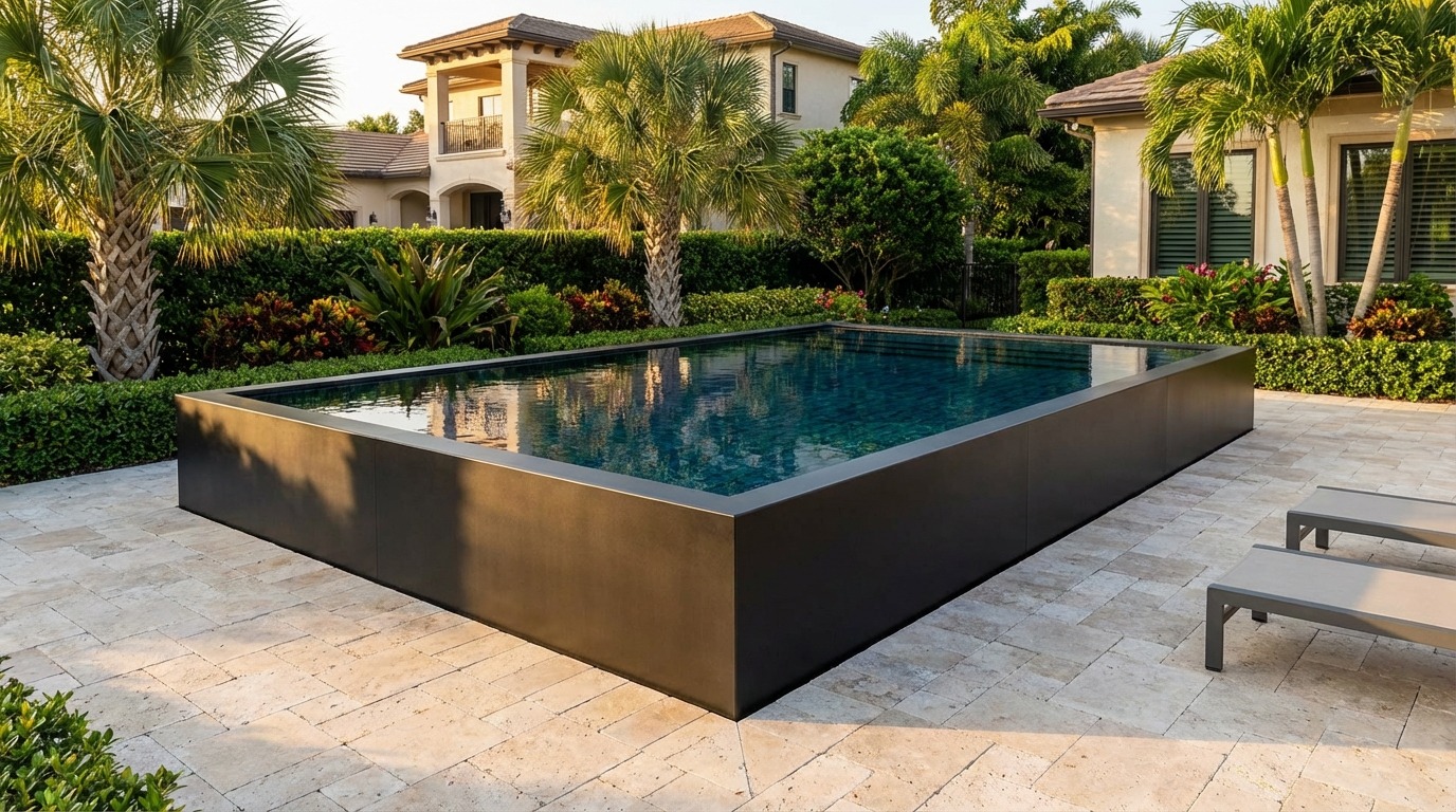 20 x 28 Midnight Black Black Sapphire Architectural Pool
