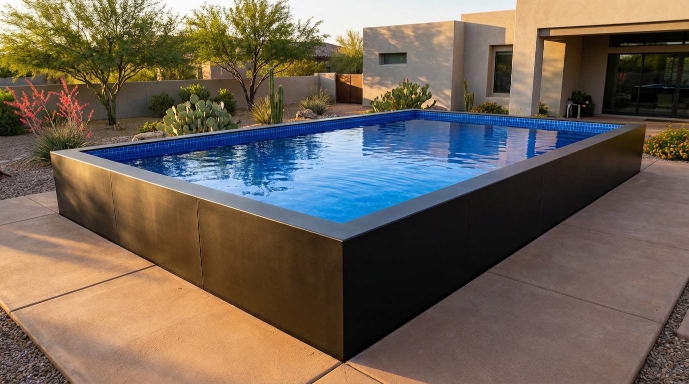 20 x 28 Midnight Black Blue Matrix Architectural Pool