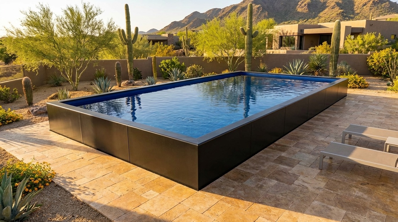 20 x 28 Midnight Black Deep Sea Blue Architectural Pool