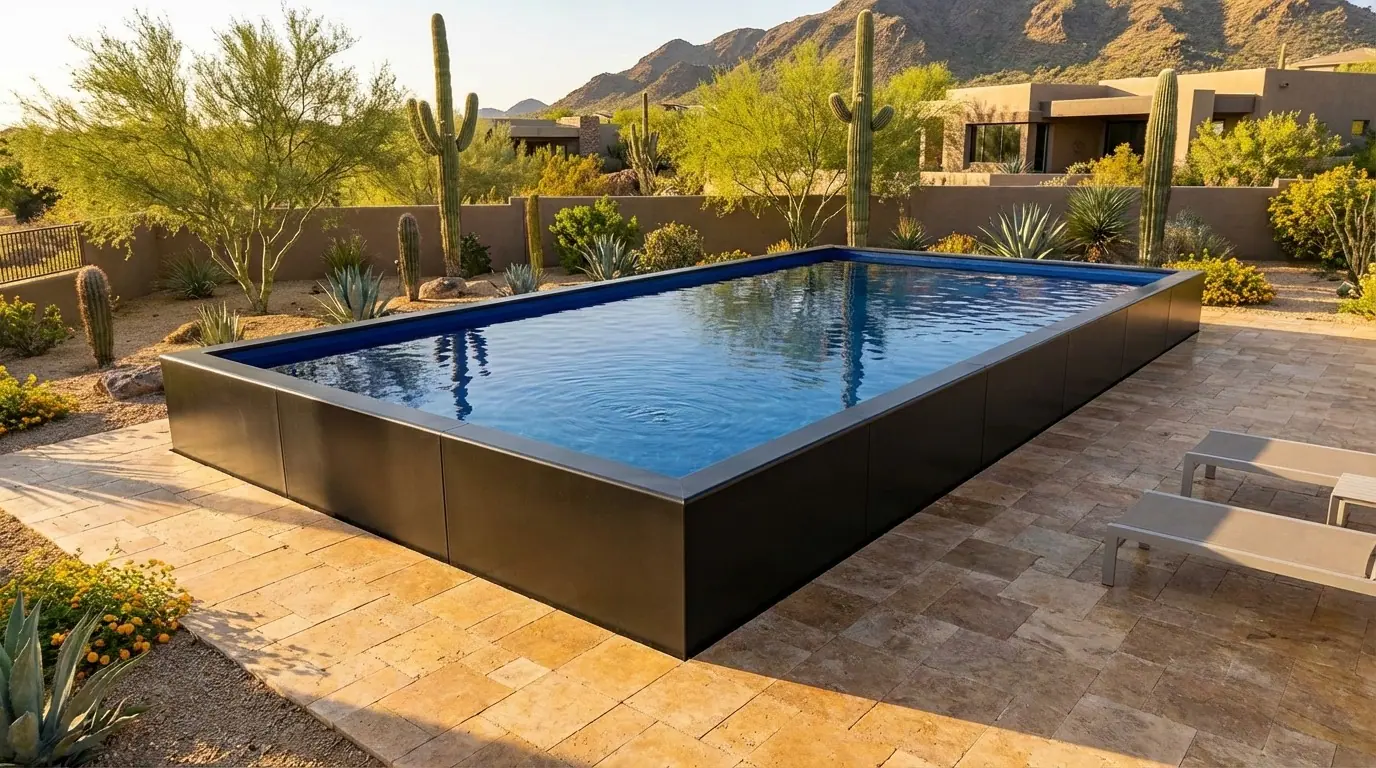 20 x 28 Midnight Black Deep Sea Blue Architectural Pool