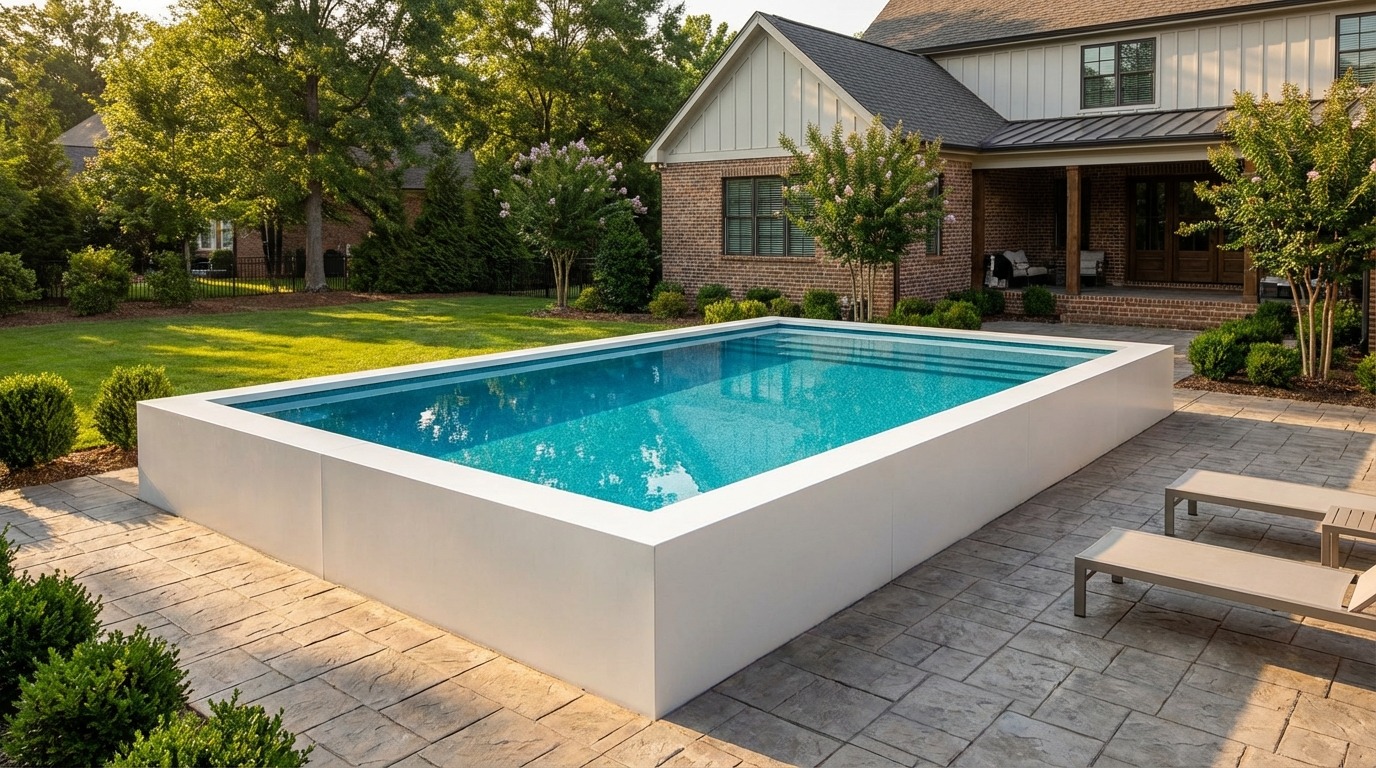 20 x 28 Alpine White Blue Topaz Architectural Pool