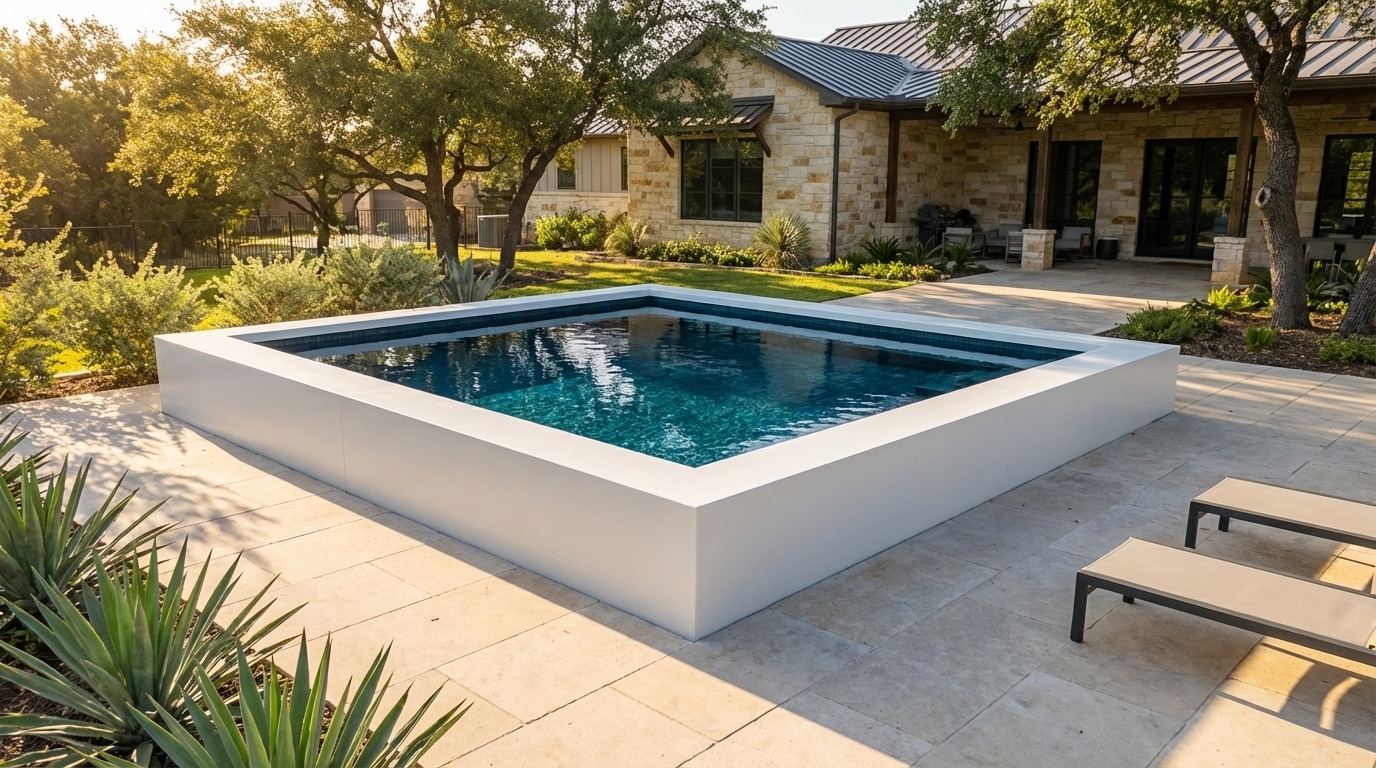 20 x 28 Alpine White Black Sapphire Architectural Pool