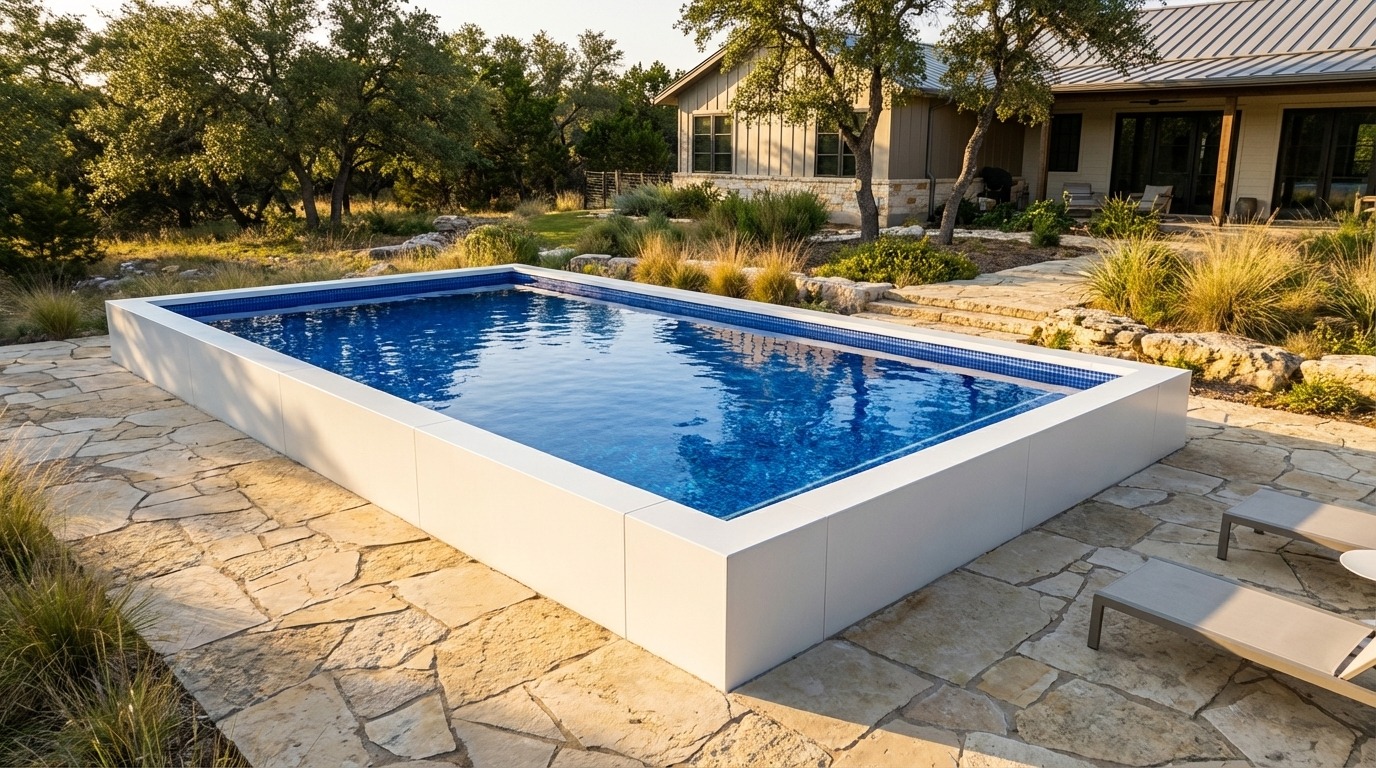 20 x 28 Alpine White Blue Matrix Architectural Pool