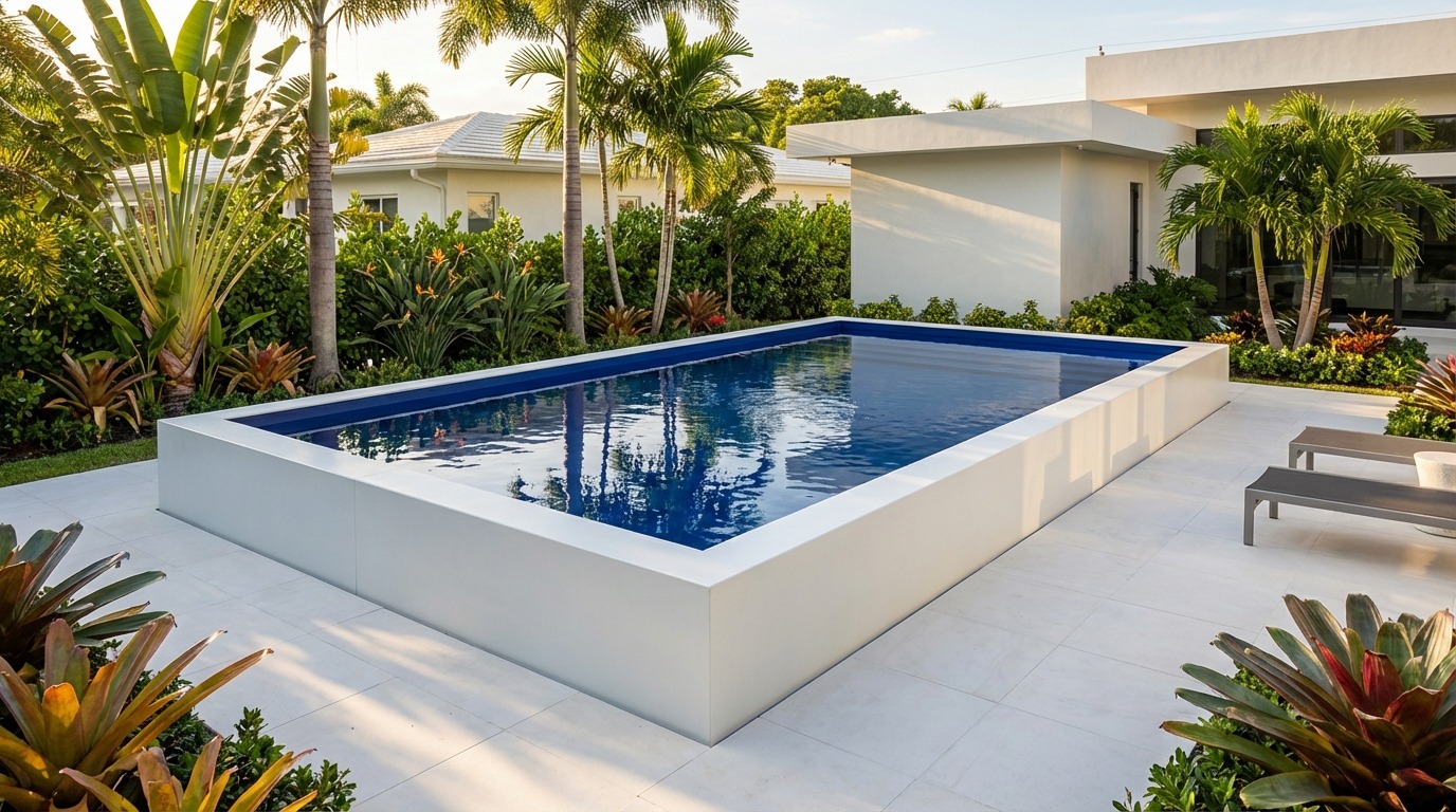 20 x 28 Alpine White Deep Sea Blue Architectural Pool