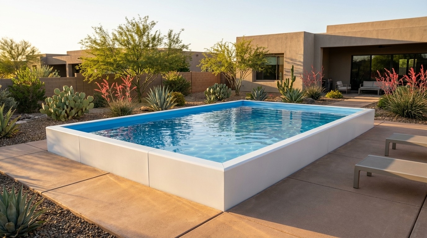 20 x 28 Alpine White Aqua Blue Architectural Pool