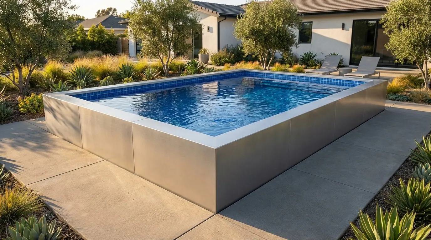 20 x 28 Platinum Silver Blue Matrix Architectural Pool