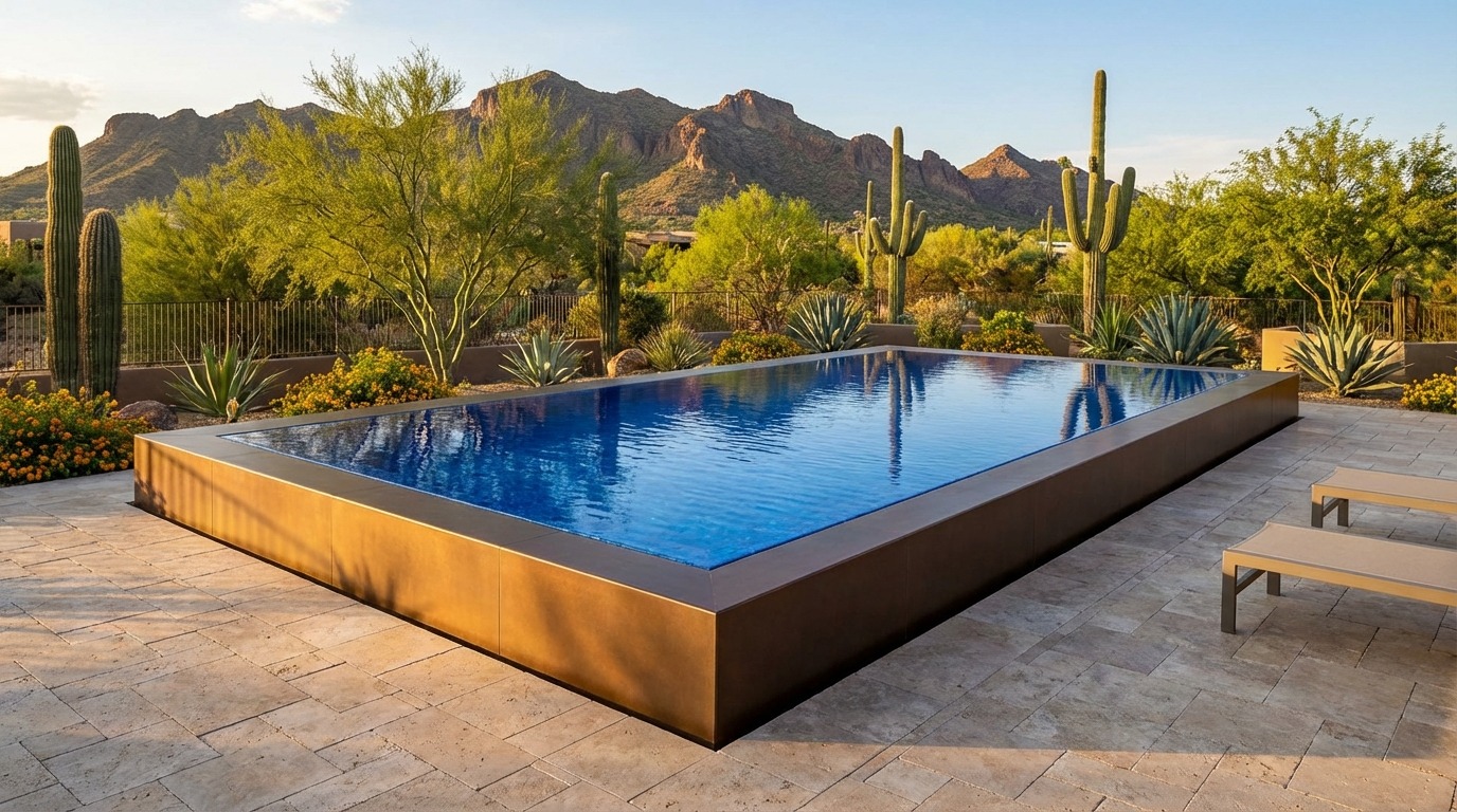20 x 32 Canyon Bronze Blue Matrix Architectural Pool