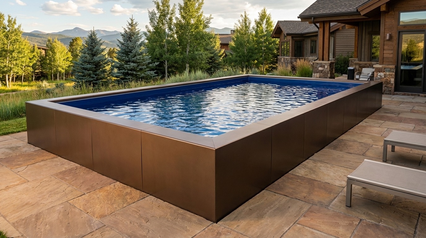 20 x 32 Canyon Bronze Deep Sea Blue Architectural Pool