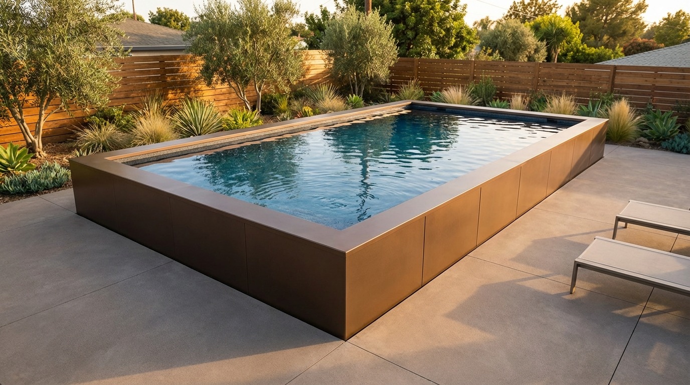20 x 32 Canyon Bronze Titanium Stone Architectural Pool
