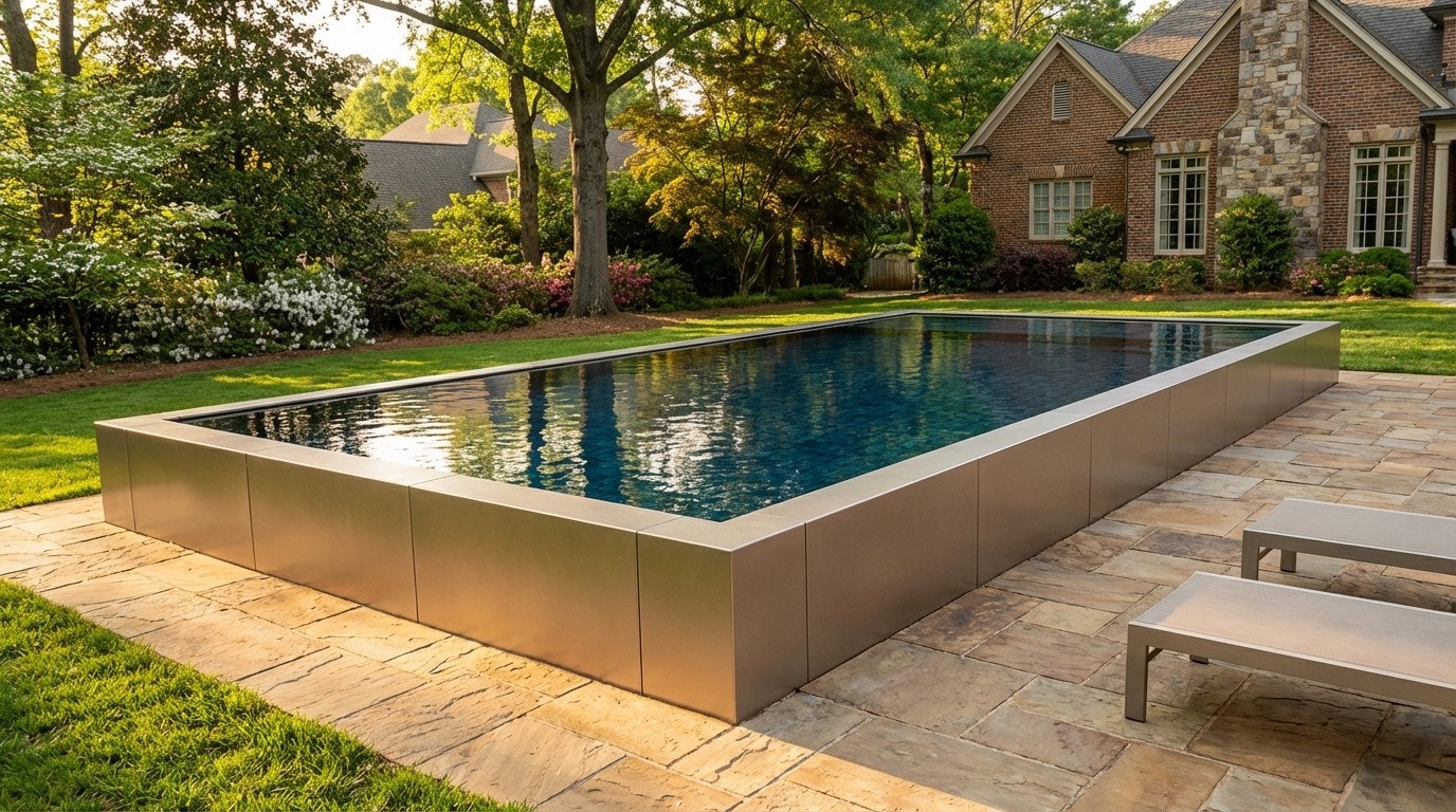 20 x 32 Champagne Mist Black Sapphire Architectural Pool