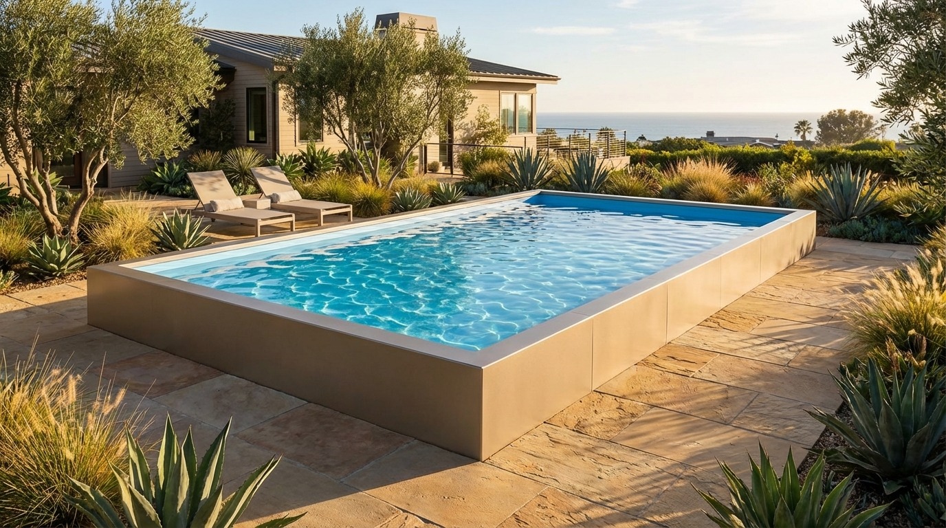 20 x 32 Champagne Mist Aqua Blue Architectural Pool