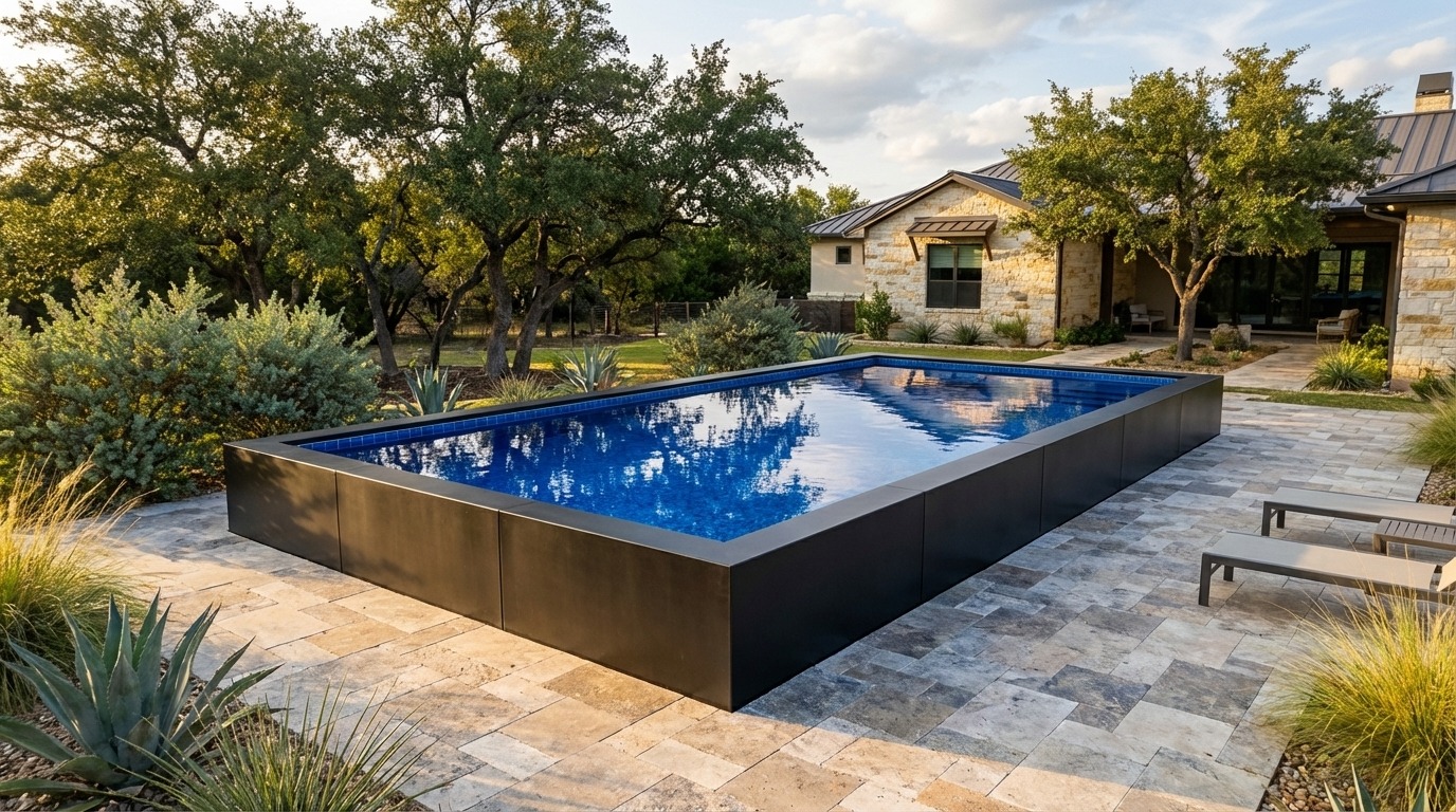 20 x 32 Midnight Black Blue Matrix Architectural Pool