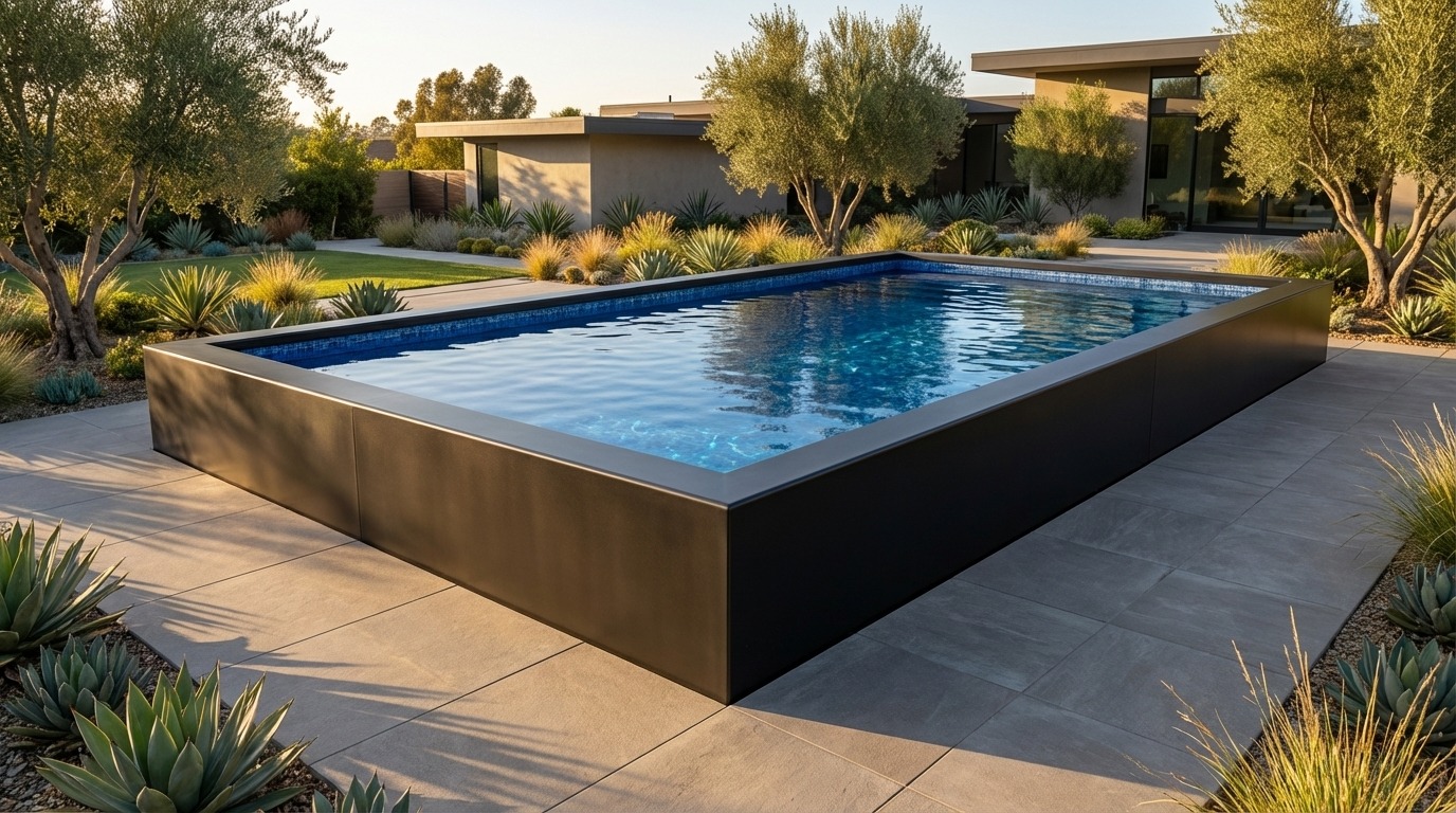 20 x 32 Midnight Black Mystic Blue Architectural Pool
