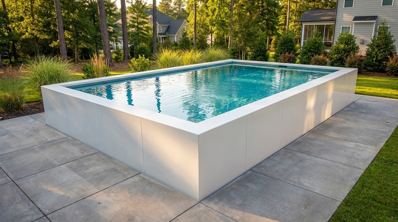 20 x 32 Alpine White Blue Topaz Architectural Pool