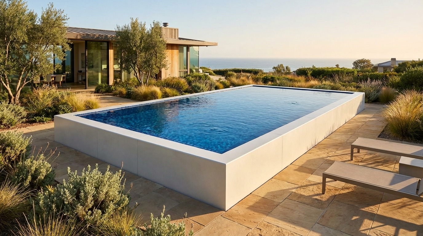 20 x 32 Alpine White Mystic Blue Architectural Pool