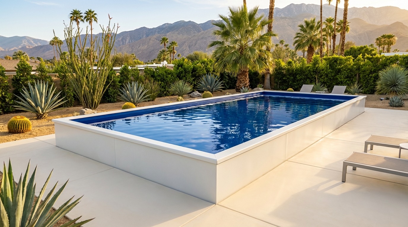 20 x 32 Alpine White Deep Sea Blue Architectural Pool