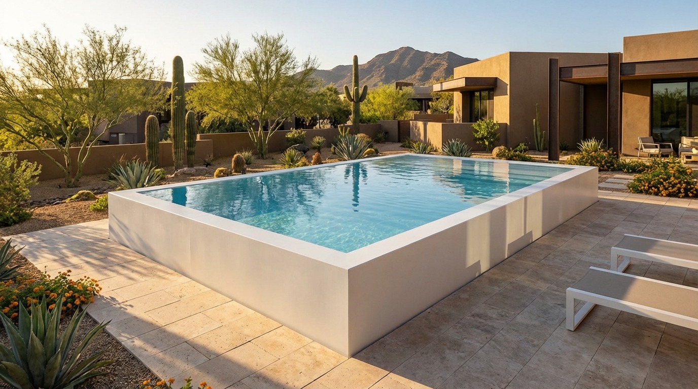 20 x 32 Alpine White Aqua Blue Architectural Pool