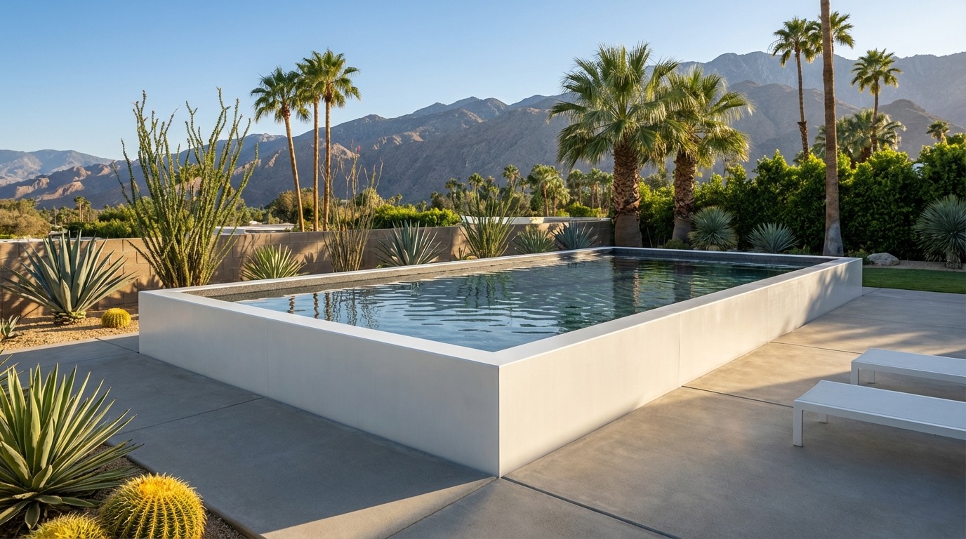 20 x 32 Alpine White Titanium Stone Architectural Pool