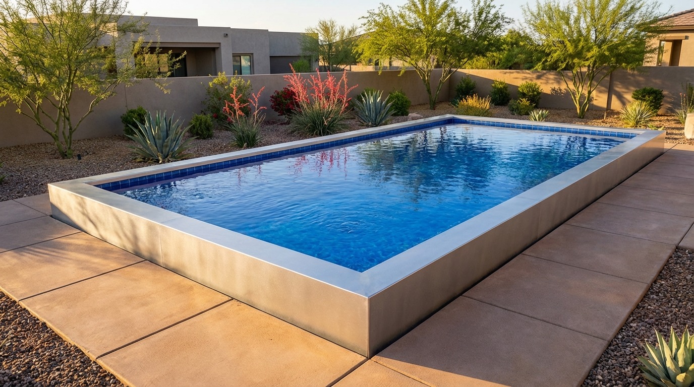 20 x 32 Platinum Silver Blue Matrix Architectural Pool