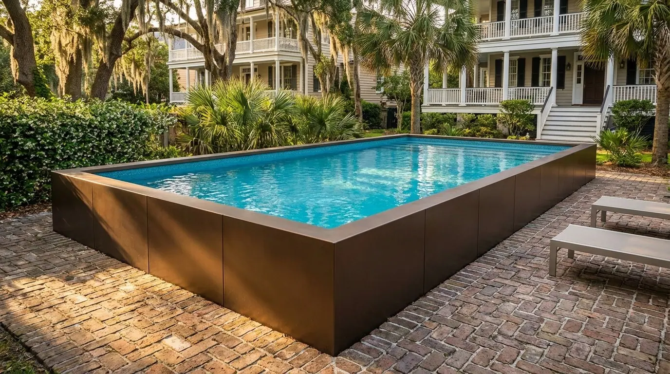 20 x 36 Canyon Bronze Blue Topaz Architectural Pool