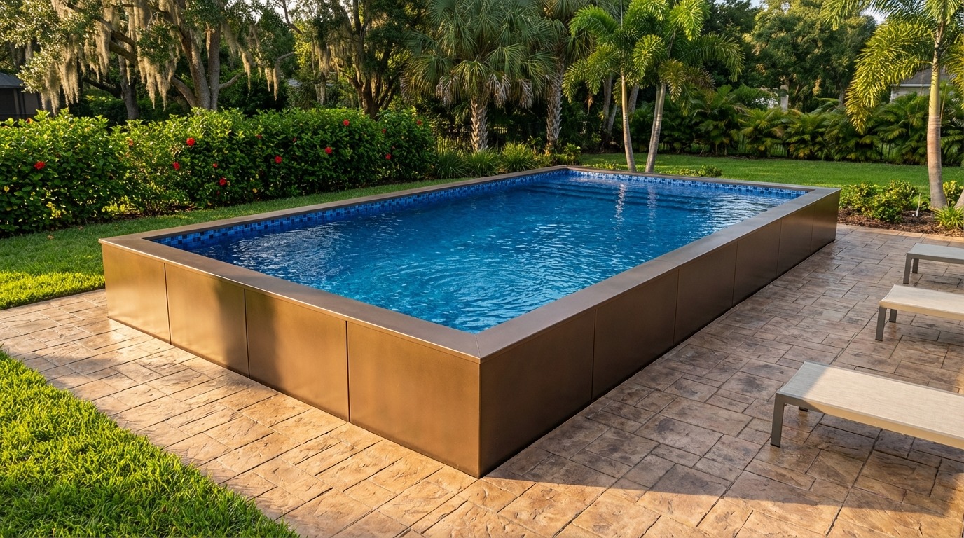 20 x 36 Canyon Bronze Mystic Blue Architectural Pool