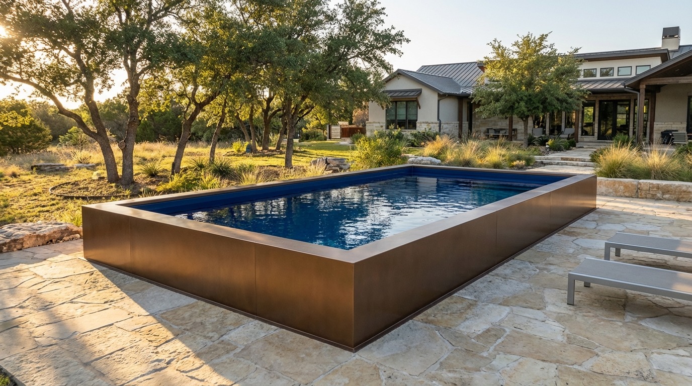 20 x 36 Canyon Bronze Deep Sea Blue Architectural Pool