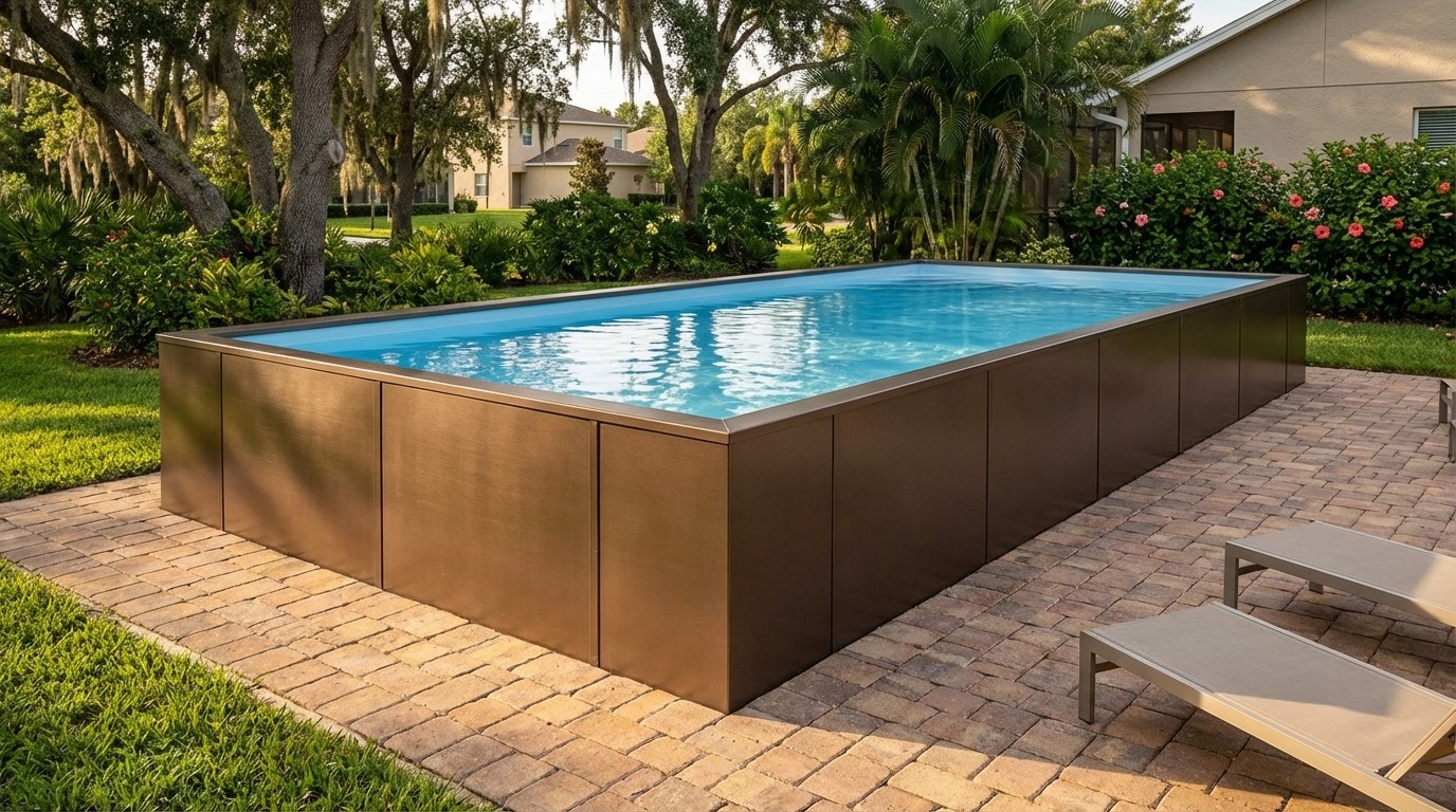 20 x 36 Canyon Bronze Aqua Blue Architectural Pool