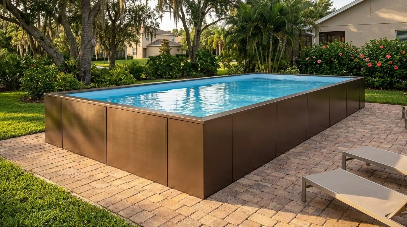 20 x 36 Canyon Bronze Aqua Blue Architectural Pool