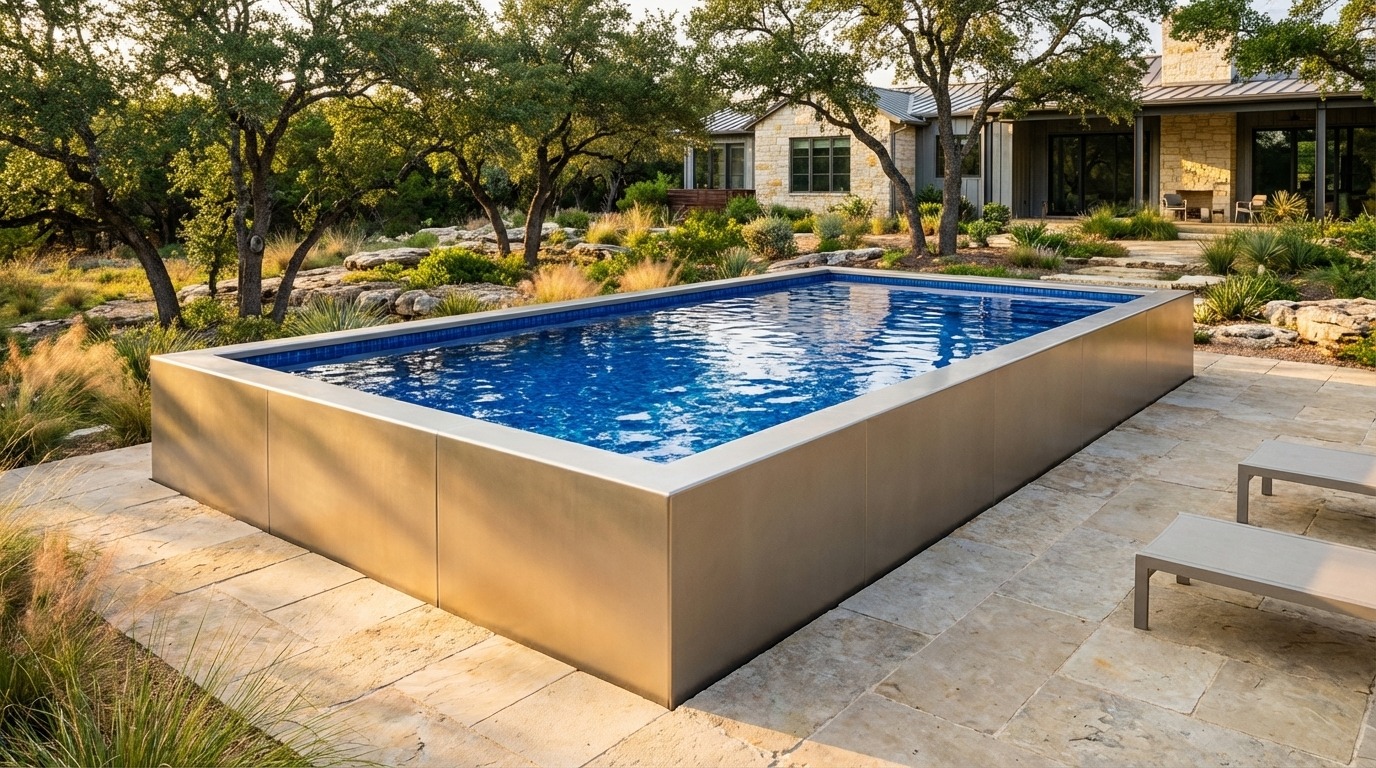 20 x 36 Champagne Mist Blue Matrix Architectural Pool