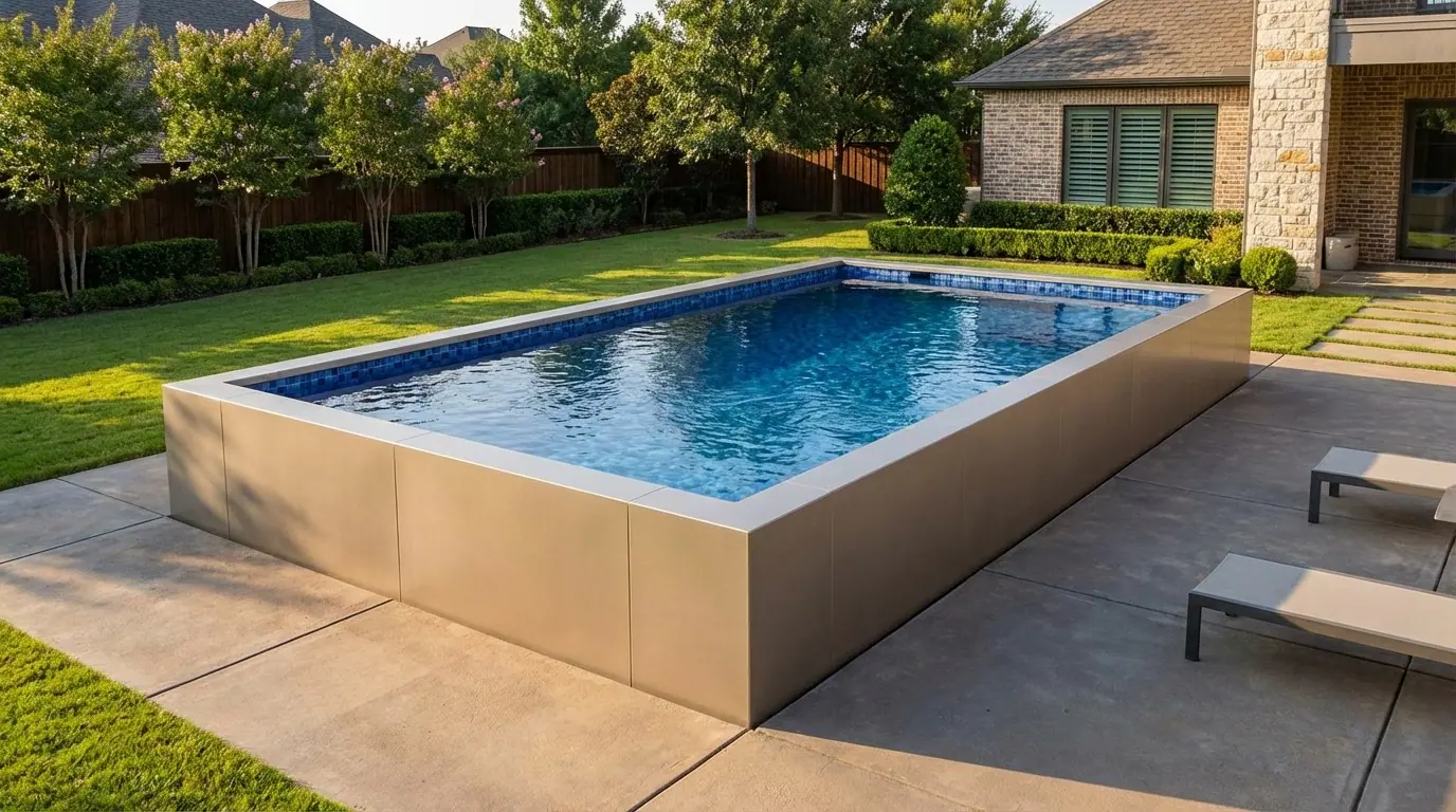 20 x 36 Champagne Mist Mystic Blue Architectural Pool